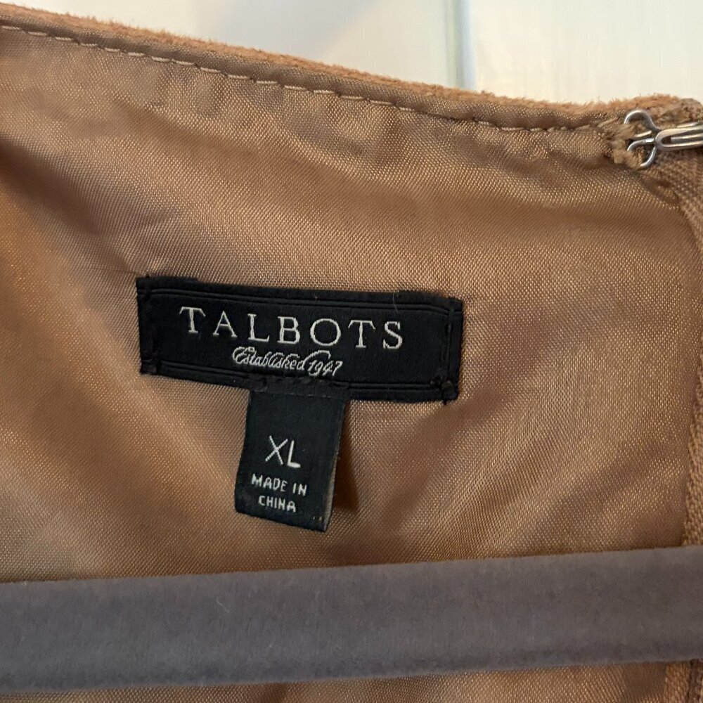 Talbots suede tank shell top XL camel tan brown *has flaw* - Picture 6 of 9